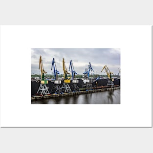 Port cranes for coal loading Posters and Art